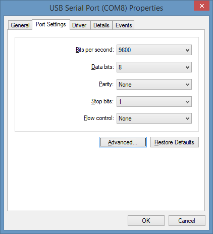 COM8 Properties